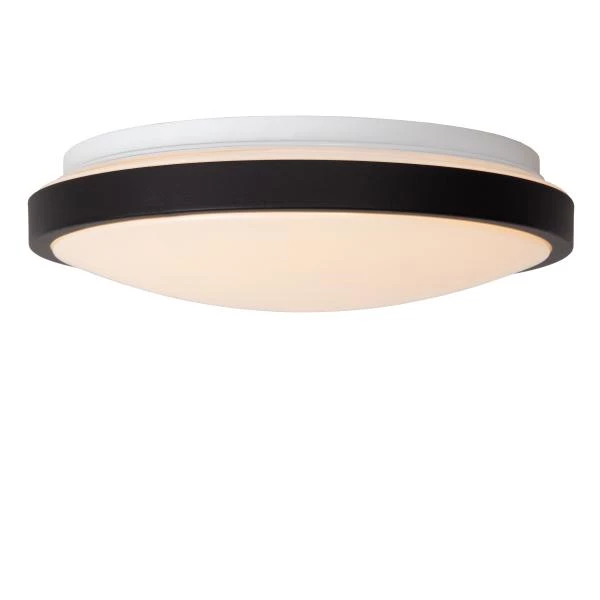 Lucide DASHER - Plafonnier Salle de bains - Ø 29,3 cm - LED - 1x12W 2700K - IP44 - Détecteur De Mouvement - Noir - détail 1